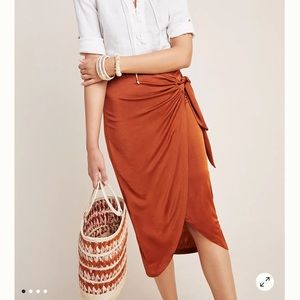 Anthropologie Maeve brand mock wrap skirt